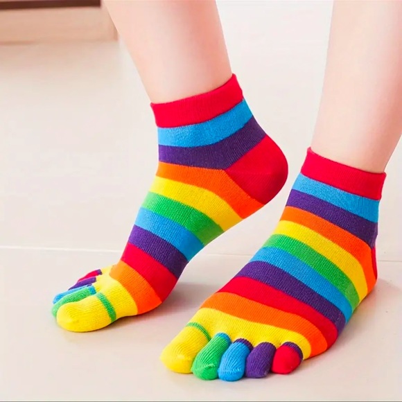 Socks, Five-toed Socks, Short Socks, NEW, Rainbow Colors🎁 - Picture 4 of 5